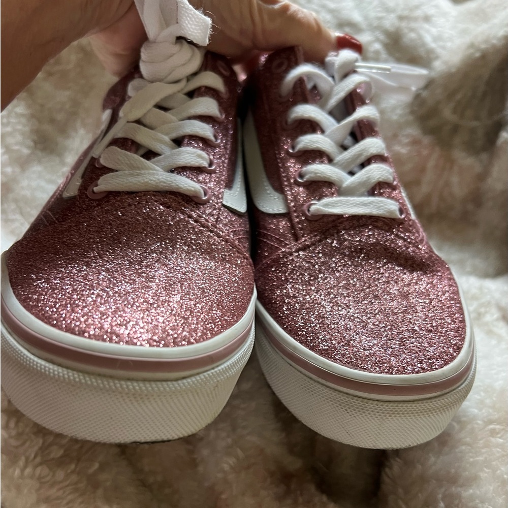 Vans Women's Sparkling Sneakers - Pink and White - Picture 6 of 9